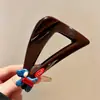 Pinza Triangular para el Cabello Color Marrón Chocolate para Mujer, Pinza de Tiburón Cachorro Azul, Pinza para Moño de Cabello Nuevo Estilo 2026, Accesorio para el Cabello de Alta Gama