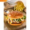 Hamburguesa de Desayuno Calentamiento en Microondas Instantáneo Pierna de Pollo Orleans Hamburguesa Rollo de Pollo Paquete Familiar Comida Congelada Paquete de 8