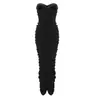 Em Estoque Vestido Luxo Leve High-End Preto Sem Alças Longo Feminino Verão Slim Fit Abraça o Corpo Sereia Vestido Cruzado