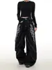 Jeans Anchos Retro Bordados de Calle Americana para Mujer Verano Nueva Marca de Moda Sueltos Deconstruidos Pantalones Scimitar de Pareja