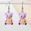 Novos brincos de urso LOVE coloridos de resina femininos cartoon fofos brincos de cola de creme brincos de animal de venda quente transfronteiriça