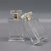 Botella de perfume premium de 100 ml con tapa en T, gran capacidad, tipo prensa, botella de perfume de vidrio, exquisita botella rociadora cosmética