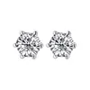 Pendientes Brillantes de Diamante con Seis Garras para Mujer, Exquisitos, Compactos y Versátiles, Simples, de Nicho y de Gama Alta, Pendientes para Ropa de Trabajo para Tu Novia
