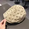 Boina de bolinhas estilo britânico para mulheres, adequada para primavera e outono, adequada para cabeças grandes, faz o rosto parecer menor, boina de moda versátil vintage
