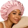 Touca de Dormir de Cetim com Aba Larga Europeia e Americana para Mulheres, Touca para Cuidados com o Cabelo, Venda Quente Transfronteiriça, Touca de Dormir que Não Danifica o Cabelo, Touca de Banho Adulto com Topo Arredondado