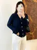 Cardigã de malha juvenil com decote V para mulheres plus size, estilo outono 2026, para mulheres plus size, jaqueta colorblock listrada estilo faculdade