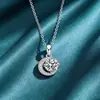 Collar de Plata de Ley Luna Creciente Moissanita Colgante Clavícula Fresco y Dulce Transfronterizo Amazon Regalo Estudiante Lujo Ligero