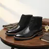 Bestseller de Amazon - Botas Martin Retro Nuevas, Caña Media, Diseño Tallado, Modernas para Hombre, Versátiles, Casuales - 27039