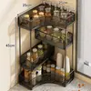 Prateleira de Canto para Bancada de Cozinha Suporte Tripé de Canto em Forma de Arco Doméstico Prateleira de Armazenamento para Garrafas de Especiarias de Mesa