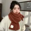 Bufanda de Punto para Mujer, Estilo de Invierno de Alta Gama, Color Sólido, Calentador de Cuello Engrosado Cálido, Nueva Versión Coreana 2026, Versátil