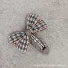 Accesorios para el cabello para niños de otoño e invierno, dulces y lindos, estilo coreano, lazo pequeño de pata de gallo gris, clip BB, clip lateral, flequillo para cabello roto