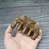 Pente de Massagem de Sândalo Verde Couro Cabeludo Cinco Dentes Cabeça Redonda Pente de Meridianos Corpo Inteiro Universal Ponto de Acupuntura Pente de Massagem de Sândalo Atacado