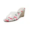 Pantuflas Planas con Cuña de Primera Capa para Mujer, Sandalias con Suela de Paja, Nuevas Sandalias Abiertas con Punta Redonda Estilo Verano para Mujer