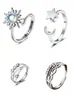 Anillo Giratorio de Plata Tailandesa para la Ansiedad Anillo para el Dedo Índice Multi-Círculo Cuentas de Transferencia Auspicioso Transferencia Moda Coreana Regalo para Novia