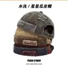 Estilo Americano Marca de Moda Retro Lavado Gorro de Piso para Hombres y Mujeres Hip-hop Estrella de Cinco Puntas Gorro Melón Color de Contraste Gorro Beanie Gorro Slayer