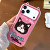 Capa Doce e Legal com Tema de Gato para iPhone 18 Pro Max/15/16 com Orelhas de Gato, Capa de Telefone Apple 17 Dois em Um, Design de Nicho