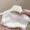 Ropa para Niños Qiaoyu Traje para Niñas Verano 2024 Nuevo Conjunto de Dos Piezas Lindo Top y Falda Tutú con Lazo para Niños
