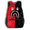 Nova Mochila Escolar Estudantil com Estampa Total de Tubarão Grande Capacidade Desenho Animado Moderna Mochila Infantil Moda Infantil Transfronteiriça Quente
