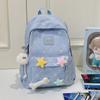 Mochila Linda de Hueso de Estrella Estilo Coreano Estilo Ins Gran Capacidad Mochila de Campus Estudiante de Secundaria y Preparatoria Bolsa Escolar