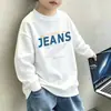 Moletom Masculino de Manga Longa com Gola Redonda e Forro de Fleece Outono/Inverno 2026 Novo Estilo Bonito Médio/Grande Meninos Estilo Coreano Primavera/Outono Top