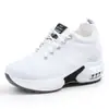 Zapatos Blancos Nuevos de Primavera Transfronterizos para Mujer con Plataforma Interna Elevada, Tejido Flyknit Transpirable, Tenis para Mujer, Moda de Comercio Exterior, Zapatos Casuales de Plataforma