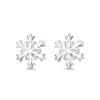 Brincos de Prata 999 Frescos e Doces Estilo Coreano Brincos de Floco de Neve Tarraxas de Rosca Studs para Osso da Orelha Outono e Inverno