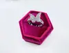 Serie Efecto Mariposa Púrpura Limitado Juego Completo Cadena de Circonita Anillo Abierto Moda para Mujer Alto Dulce Fresco