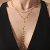Azucarero Moda Europea y Americana Creativo Colgante Redondo Borla Collar Largo en Forma de Y para Mujer Diseño Estilo Ins Cadena para Clavícula para Mujeres