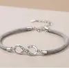 Pulseira de Casal Mobius Amor Infinito Par Masculino e Feminino Design Ins Nicho Corda de Mão para Amor à Distância Trançada
