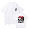 Camiseta masculina de hip hop street, anime berserk guts, camiseta estampada, camiseta respirável para homens e mulheres