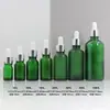 Frascos de vidro para óleos essenciais em estoque, frascos conta-gotas selados e à prova de luz com pontas de borracha, frascos de sérum espessados, frascos de vidro com dispensador para cosméticos