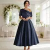 Vestido de Noche de Satén Estilo Europeo y Americano con Diseño de un Hombro Drapeado, Cintura Ceñida, Falda Línea A, Elegante Vestido de Banquete para Brindis de Novia 2026 para Fiestas