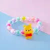 Pulsera Nueva de Oso de Dibujos Animados Linda para Niñas con Cuentas de Colores, Pulsera de Princesa, Joyería Pequeña al por Mayor