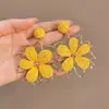 Pendientes de Flor de Margarita de Verano para Mujer, Pendientes de Diseño Nicho, Pendientes Exagerados para Fotos, Pendientes Estilo Vacaciones en la Costa
