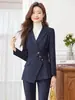 Traje de Raya Traje para Mujer 2025 Nuevo Primavera y Otoño Ropa Formal Profesional Elegante Gerente de Hotel Recepción Banco Ropa de Trabajo