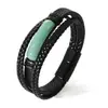 Pulsera de Piedra Ojo de Tigre Popular Transfronteriza Europea y Americana para Hombre Pulsera de Cuerda de Cuero Multicapa Pulsera de Piedra Hebilla Magnética Pulsera Antiestática