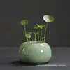 Maceta Pequeña Hidropónica de Cerámica con Esmalte Craquelado, Maceta para Flor de Centella Asiática, Contenedor de Estilo Fresco, Maceta de Escritorio, Venta al por Mayor de Fábrica de Alta Gama