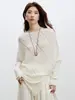 Suéter de Punto de Lana Estilo Perezoso con Cuello de Una Línea para Mujer con Mangas Murciélago Irregulares, Nuevo Top para Mujer Otoño Temprano 2026