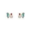 Aretes de Mariposa con Textura de Goteo de Aceite Esmaltado, Estilo Fresco y Dulce, Versátiles Pendientes de Alta Gama Inspirados en Corea