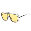 Gafas de Sol Estilo Cyberpunk Europeas y Americanas para Hombre, Gafas de Sol de Alta Gama de Una Sola Pieza con Doble Puente, Gafas de Sol Anti-UV para Mujer