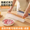 Caja de Almacenamiento de Papel de Hornear y Papel de Aluminio de Plástico Extra Grande con Cuchilla Doble Deslizante para Cortar Film Plástico con Ventosa Magnética para Cocina del Hogar