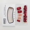 Uñas Portátiles Transfronterizas 24 Piezas Día de San Valentín Corazón Cuadradas Cortas Manicura Estilo Puro Lustre Uñas Portátiles Removibles Venta al por Mayor