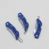 Mango Azul con Cadena Plegable Cuchillo de Fruta Camping al Aire Libre Defensa Cuchillo Multiusos Doméstico Desempaque Exprés Cuchillo Afilado