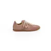 Zapatos de entrenamiento alemanes color uva M mismo estilo altura interior 3 cm para mujer, zapatillas casuales de suela gruesa, zapatillas clásicas con cordones de punta redonda de cuero genuino