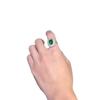 Anillo para Mujer con Circonita Esmeralda, Anillo Abierto con Dulce Diseño de Nicho, Anillo para Dedo Índice, Anillo Ajustable de Moda