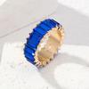 Anillo de diamantes rectangular para mujer, estilo coreano, moda de celebridades de Internet, ligero, de lujo, combina con todo, moderno, exquisito anillo de diseño de nicho.
