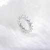 Anillo de Plata de Ley con Forma de Corazón de Melocotón Full Diamond Zirconio Venta Caliente Moda Europea y Americana Ins Anillo de Diamante para Mujer Pulsera