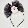 Faixas de Cabeça, Grampos, Acessórios de Cabelo de Halloween Mais Vendidos no Exterior, Faixas de Cabeça de Rede com Estampa de Abóbora e Fantasma, Adereços para Fotos