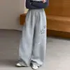Pantalones de chándal para niñas Primavera y Otoño 2026 Nuevos Casual Estilo Coreano para Niños Medianos y Mayores Estrellas Tejido de Punto Holgado Pierna Ancha Pantalones Modernos