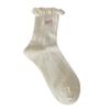 Calcetines blancos suxinaimin para mujer con encaje y boca de burbuja, bonitos, bordado japonés, calcetines de tubo con corazón, primavera y verano, transpirables